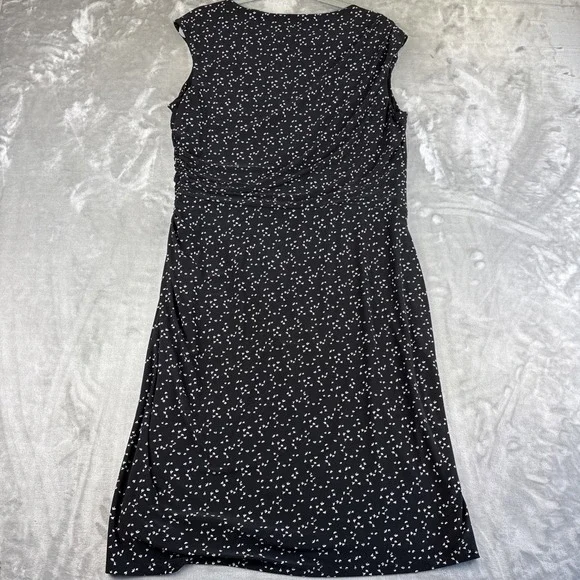 Lauren Ralph Lauren Cocktail Dress Women's 16‎ Black White Pattern Ruched (1283) - Picture 8 of 12